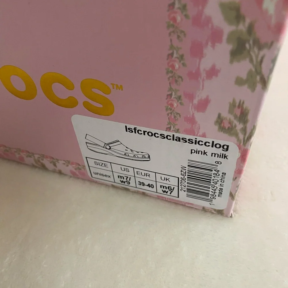 CROCS x Love Shack Fancy Pink Milk Floral Clogs - Picture 9 of 9
